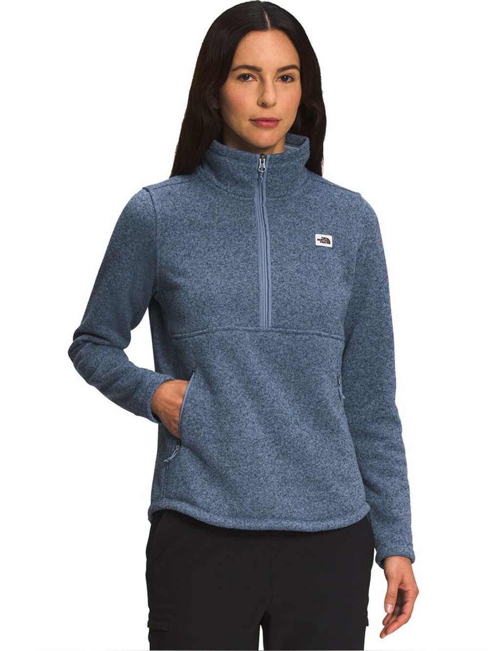 The North Face Women’s Crescent 1/4 Zip Pullover Sweater Jacket Pockets Blue